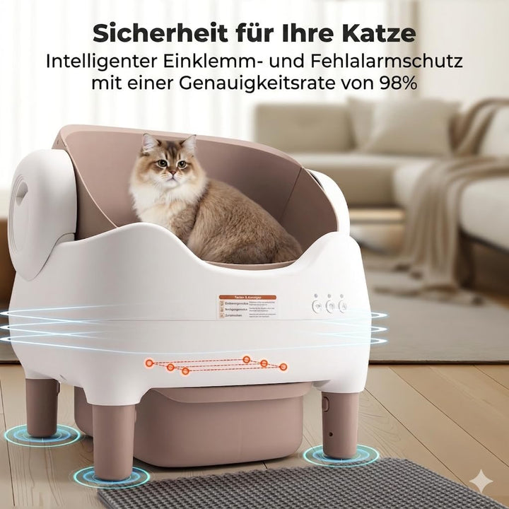 Fsitego Katzenklo Selbstreinigend: Automatische Katzentoilette mit App-Steuerung – Elektrische Katze