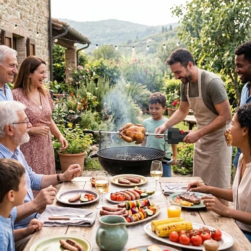 HEEPDD Elektrischer BBQ-Grillmotor, Batterie-Grillmotor mit Variablem Geschwindigkeitssystem und Ger