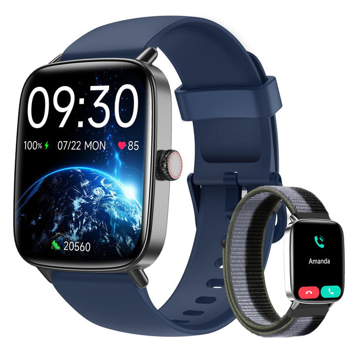 Yoever Smartwatch Herren Damen mit Telefonfunktion - 1.85" Fitnessuhr Herren mit Herzfrequenz SpO2 S