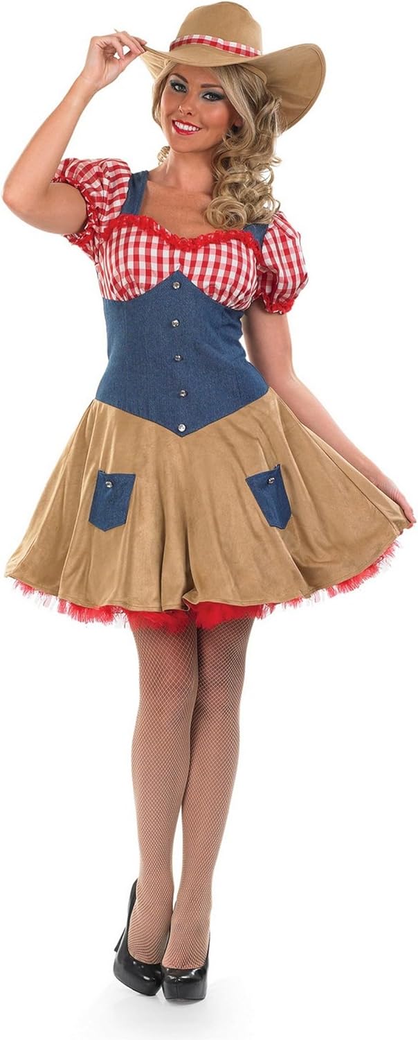 Fun Shack Saloon Girl Kostüm, Cowgirl Kostüm Damen Sexy, Western Damen Kostüm, Faschingskostüme Cowg