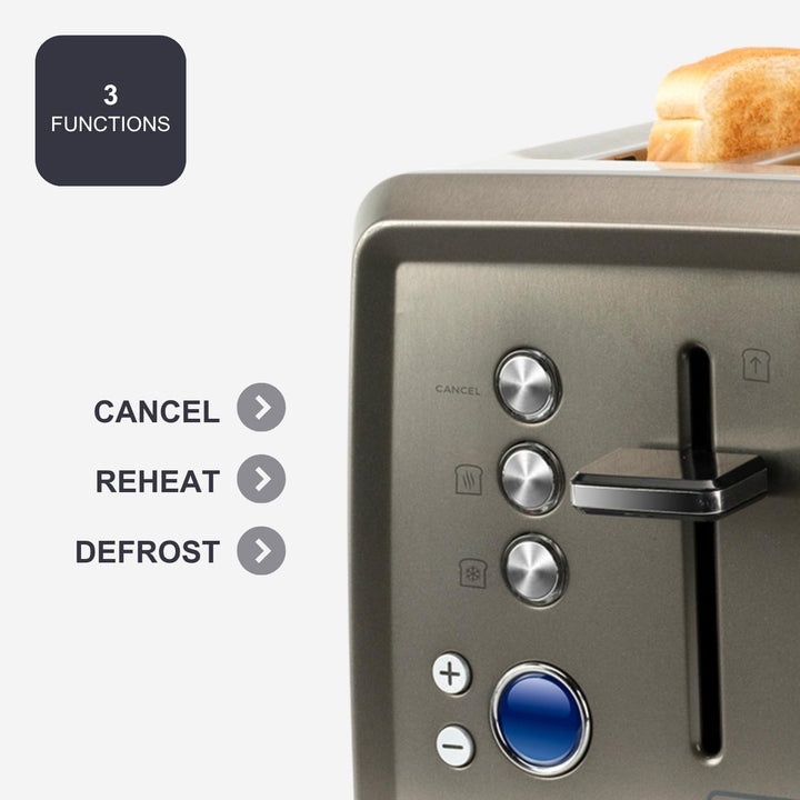 BLACK+DECKER - Toaster 1960W, 4 breite Schlitze, LCD 4 Schlitze, 4 Schlitze