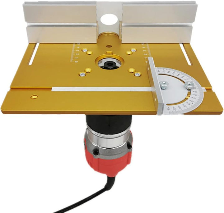 KKnoon Set mit 3 Frästisch-Einlegeplatten, Aluminiumlegierung, Holzfräsen, Flip-Board, Schneidemasch