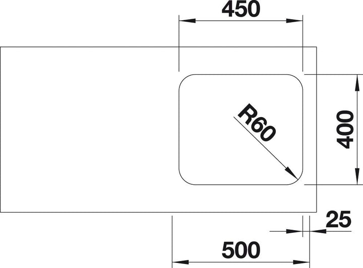 BLANCO SUPRA 450-U | Edelstahl | Einbauart: Unterbau | ohne Ablauffernbedienung | 50er Unterschrank