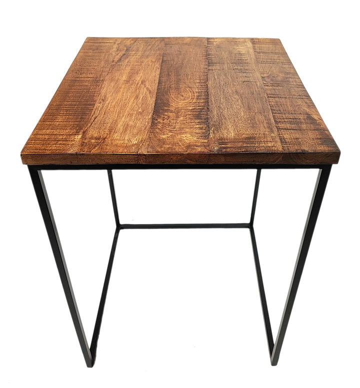 DARO DEKO Mango Holz Beistelltisch eckig - 38 x 53 cm - Couchtisch quadratisch, 38 x 53 cm