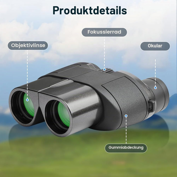 AUYAO Fernglas Erwachsene Ferngläser Klein 5Pcs HD Feldstecher Tasche mit Umhängeband Leicht Kompakt