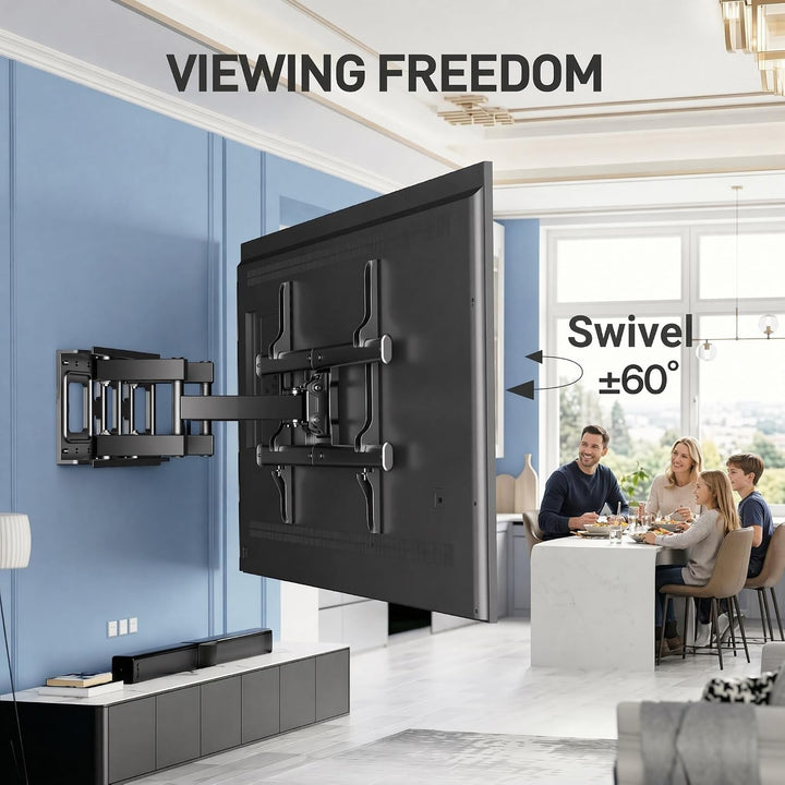 PERLESMITH TV Wandhalterung, Wandhalterung Fernseher für 37-85 Zoll Flach/Curved Fernseher bis zu 60