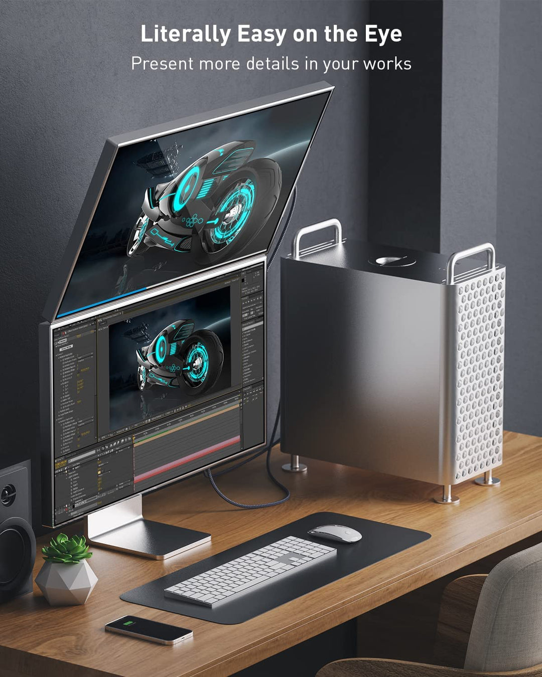 DisplayPort 1.4 auf HDMI 2.1 8K Kabel,Maxonar DP auf HDMI-Kabel 2m(6.6ft),[Aluminiumgehäuse,Nylongef