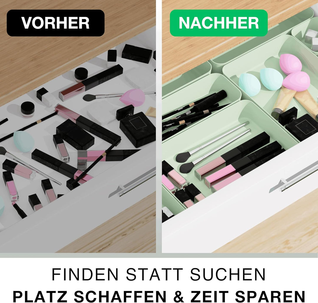 VMbathrooms Schubladen Organizer Set für jeden Bedarf | Praktische Schreibtisch Sortierboxen | Schub