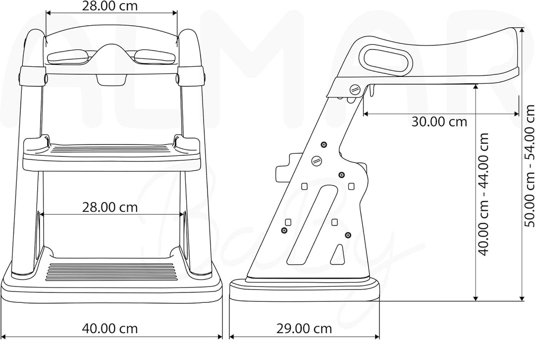 ALMAR Baby Treppe für Kinder, faltbar, mit WC-Adapter, Toilettensitz, Kinder-Toilettensitz, mit ruts