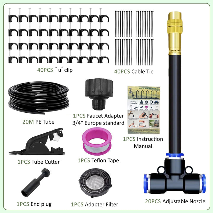 Quick-Connect Drip Irrigation System Kit,360° Curved Bewässerungssystem Garten,Automatische Bewässer