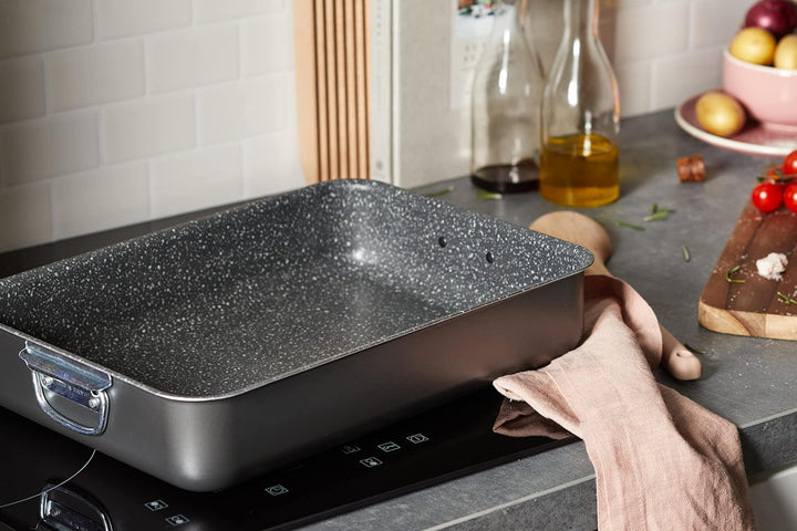 Alluflon Tradition Italien Lasagneform, Aluminium, schwarz, 35 x 25 cm Rettangolare 35x25cm, Rettang