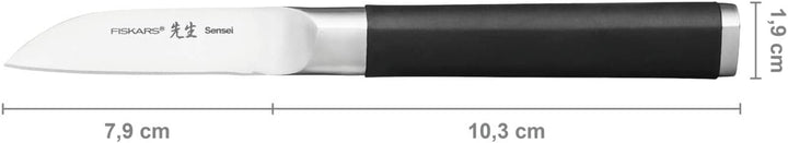 Fiskars Messer-Set, Sensei, 5-teilig, Kochmesser, Brotmesser, Santoku-Messer, Gemüsemesser, Schälmes
