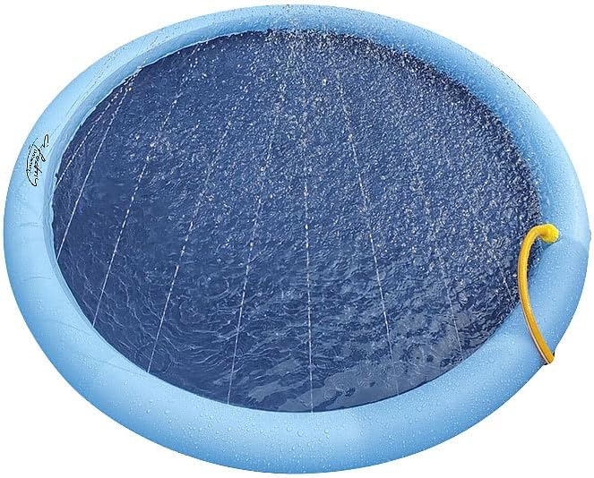 infactory Wasserspielmatte Kinder: Wasser-Spielmatte für Kinder & Hunde, Schlauchanschluss, PVC, BPA