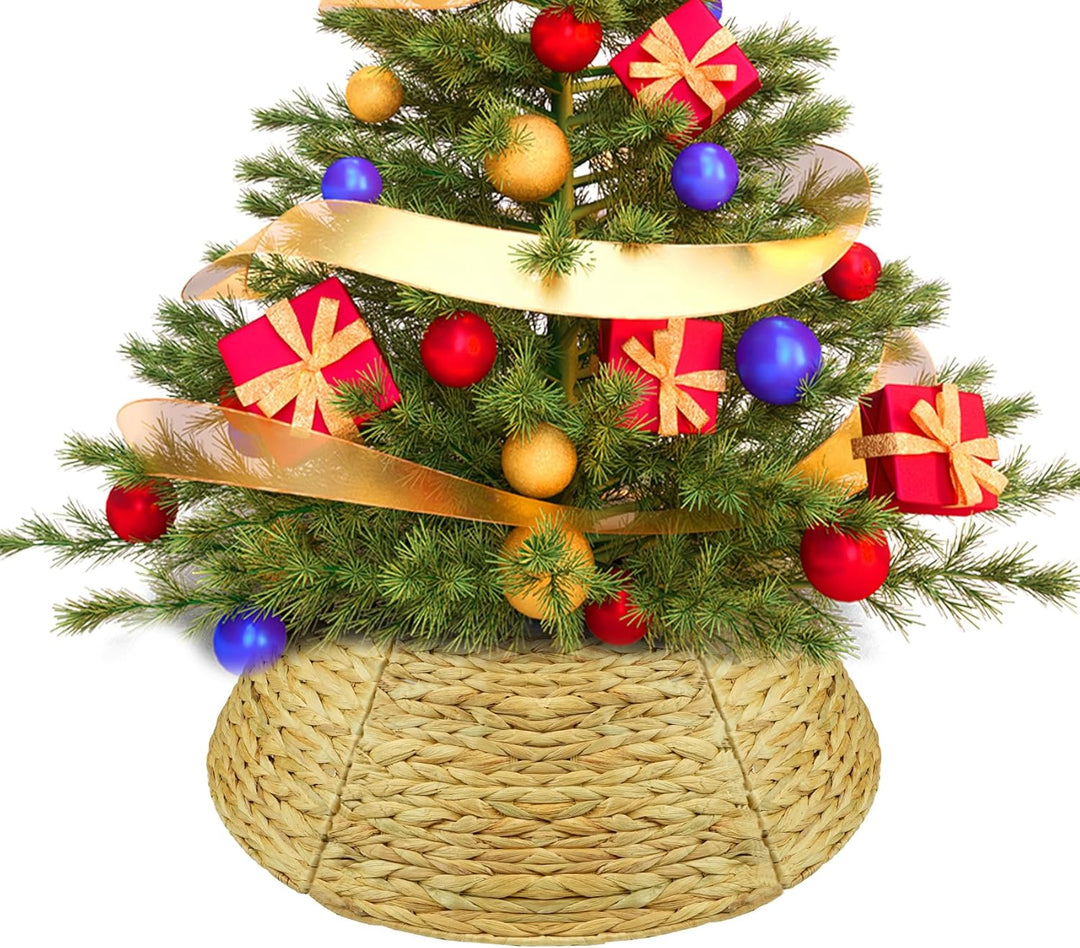 Korb für Tannenbaumständer, Weihnachtsbaumständer Abdeckung Korb, Weihnachtsbaum Rock aus Wasserhyaz