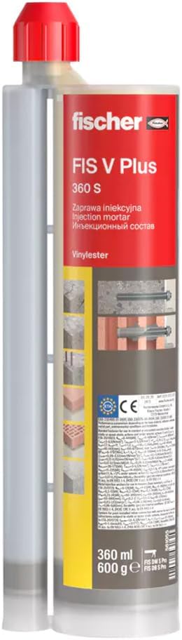 Injektionsmörtel-Set FIS V Plus 360S, 6 Kartuschen à 360 ml, Wetterfester Mörtel für Innen- und Auss
