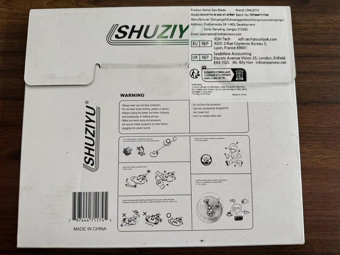 LSHUZIYU 305MMx3.5MM-3T, 2 Stück, 25.4mm Dorn mit Adapter 22.23-20-16mm, Freischneiderklinge, Freisc