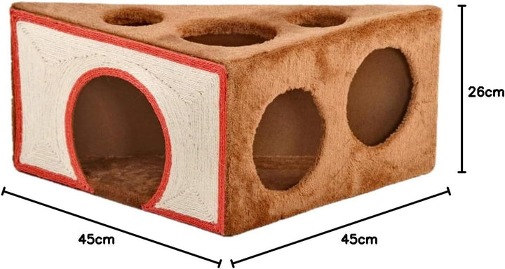 Lycce Katzenhöhle KäseEcke braun 45cm x 45cm x 26cm