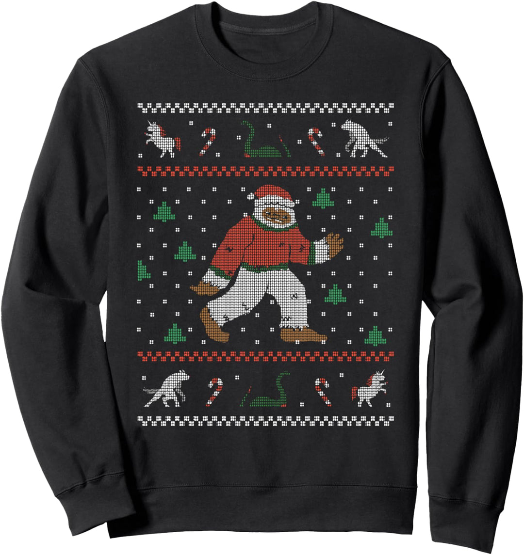 BELIEVE Weihnachtspullover mit grossem Fuss und hässlichem Weihnachtspullover Yeti Meme Sweatshirt