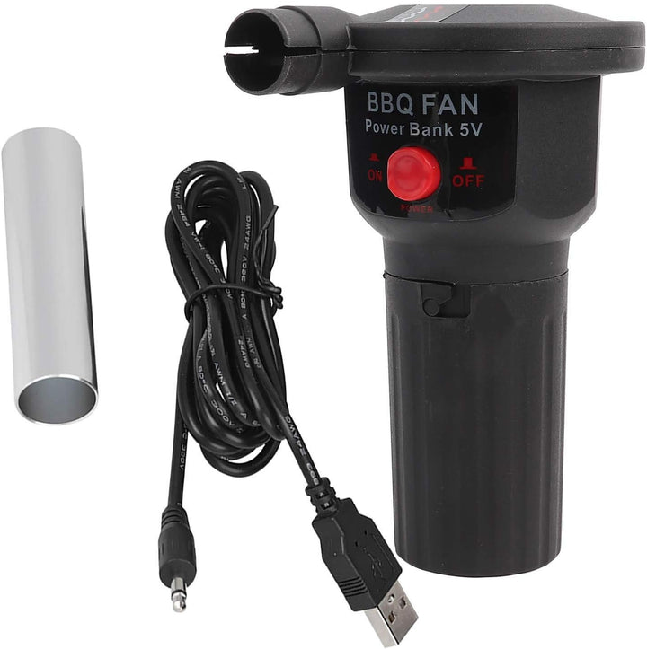 Haofy Grillluftgebläse Tragbares Grillgebläse mit USB-Kabel, Handgrill-Ventilator Grillstrom-Luftgeb
