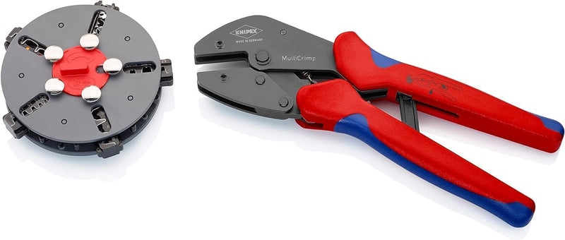 Knipex MultiCrimp® Crimpzange mit Wechselmagazin brüniert, mit Mehrkomponenten-Hüllen 250 mm 97 33 0