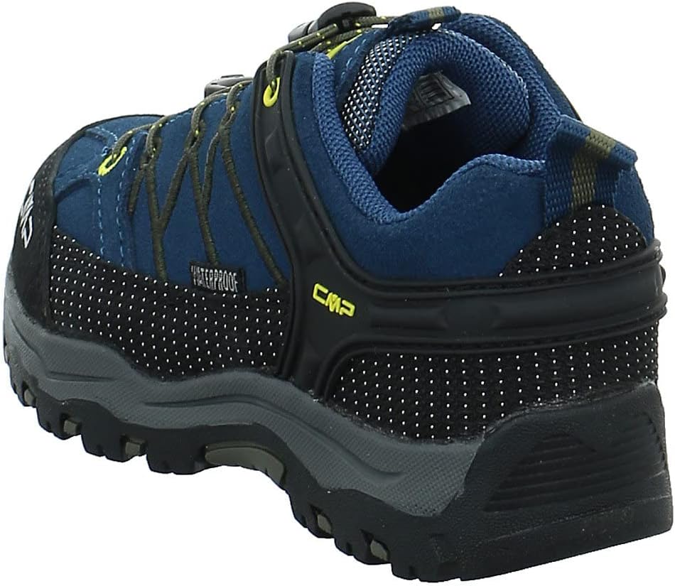 CMP Jungen Kids Rigel Low Shoes Wp Trekking-Schuhe 28 EU Blau Gelb Blue Ink Yellow, 28 EU Blau Gelb