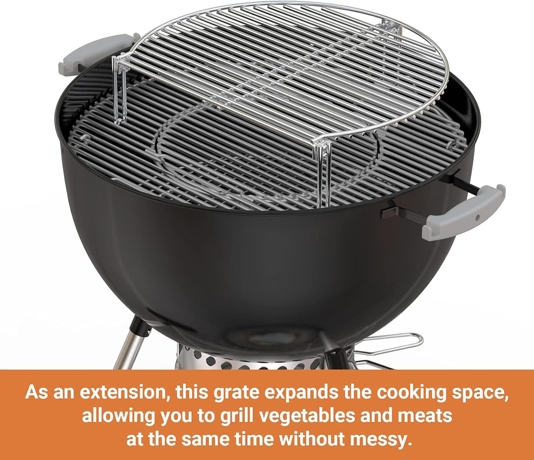 onlyfire Edelstahl Grillrost für Holzkohle-Kugelgrills und Keramikgrill, Warmhalterost für Weber Kug
