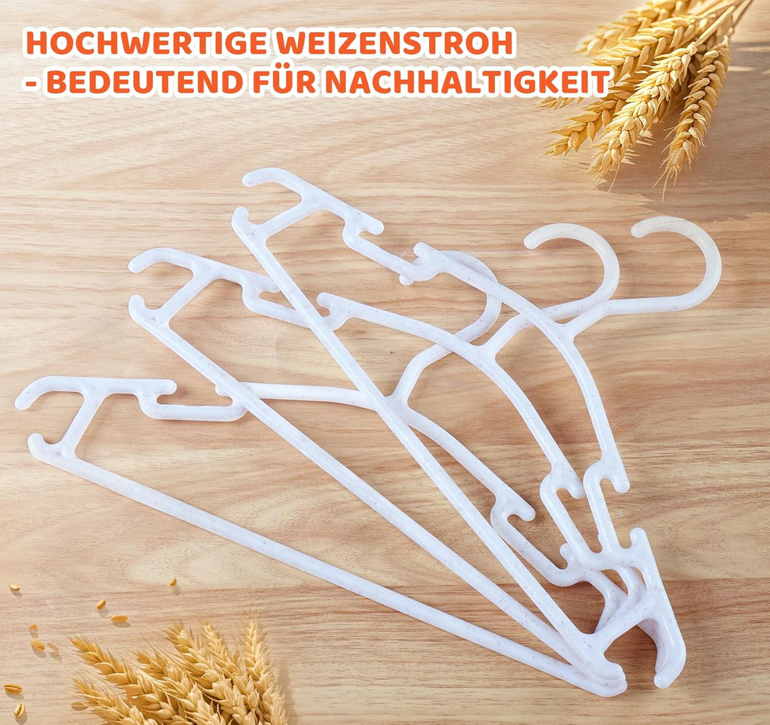 ilauke 54 Stück Kinder Kleiderbügel, Weizenstroh kleiderbügel Kinder, 10,6“ Baby und Kinderkleiderbü