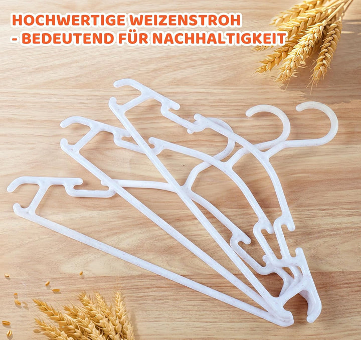 ilauke 54 Stück Kinder Kleiderbügel, Weizenstroh kleiderbügel Kinder, 10,6“ Baby und Kinderkleiderbü