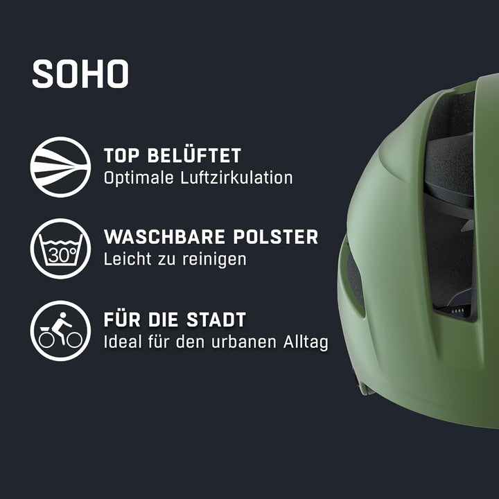 ALPINA SOHO - Extrem Robuster, Leichter & Individuell Anpassbarer Urban Fahrradhelm Für Erwachsene o