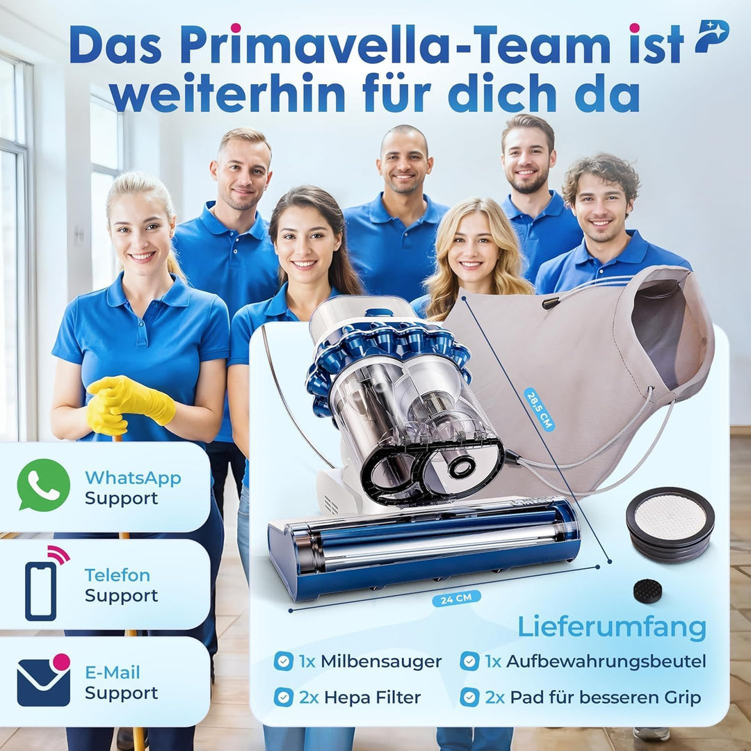 Milbensauger Mateo (Standard) - Matratzenreiniger mit UV-Licht – Entfernt 99,9% Aller Milben - Milbe