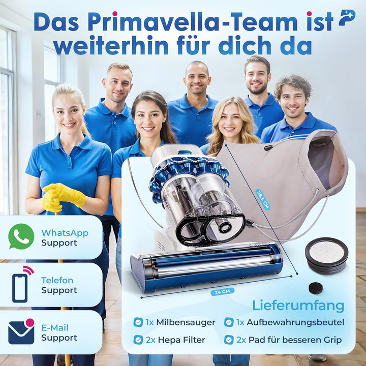 Milbensauger Mateo (Standard) - Matratzenreiniger mit UV-Licht – Entfernt 99,9% Aller Milben - Milbe