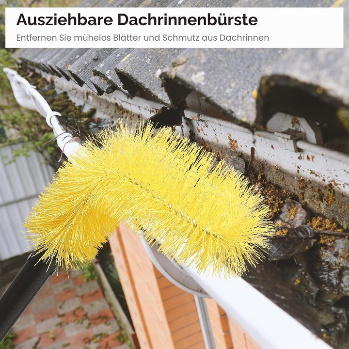 Dachrinnenreinigungswerkzeuge von The Ground, 3 m Dachrinnenreinigungsbürste mit Teleskopstange, Dac