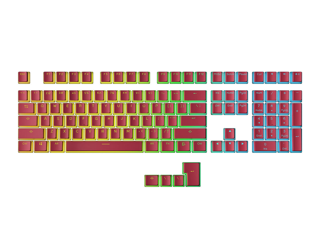 Ranked Pudding PBT-Tastenkappen | 112 Double Shot Transluzent ANSI US- und ISO-Layout | OEM-Profil f