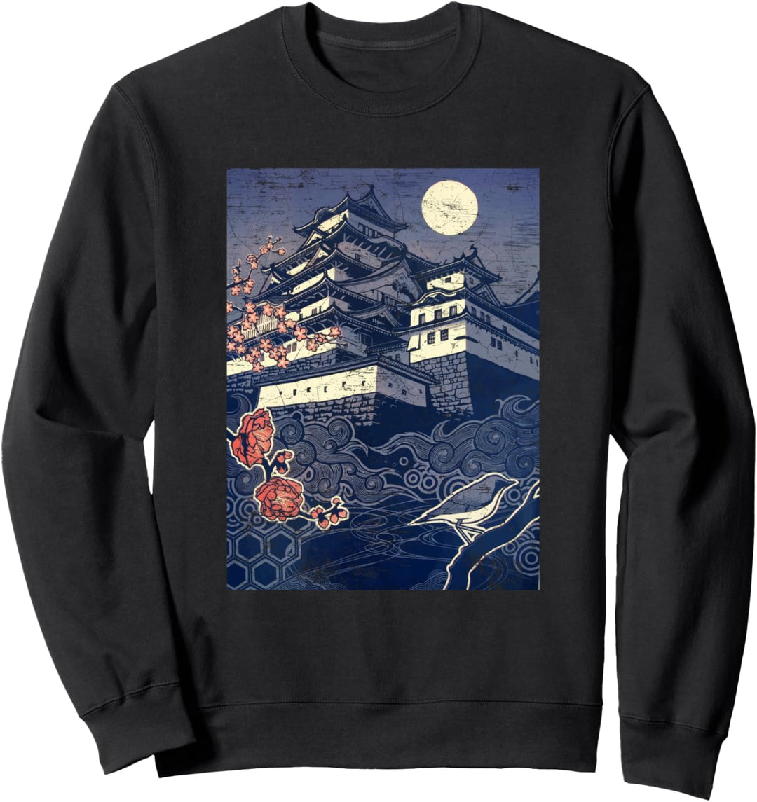 Japanese Castle Temple Anime Japan Vintage Retro Aesthetic Sweatshirt