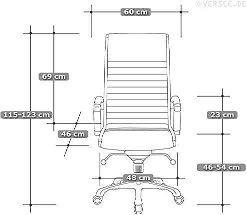 VERSEE Premium Chefsessel Montreal in Stoff Schwarz - Ergonomischer Bürostuhl für Büro und Home-Offi