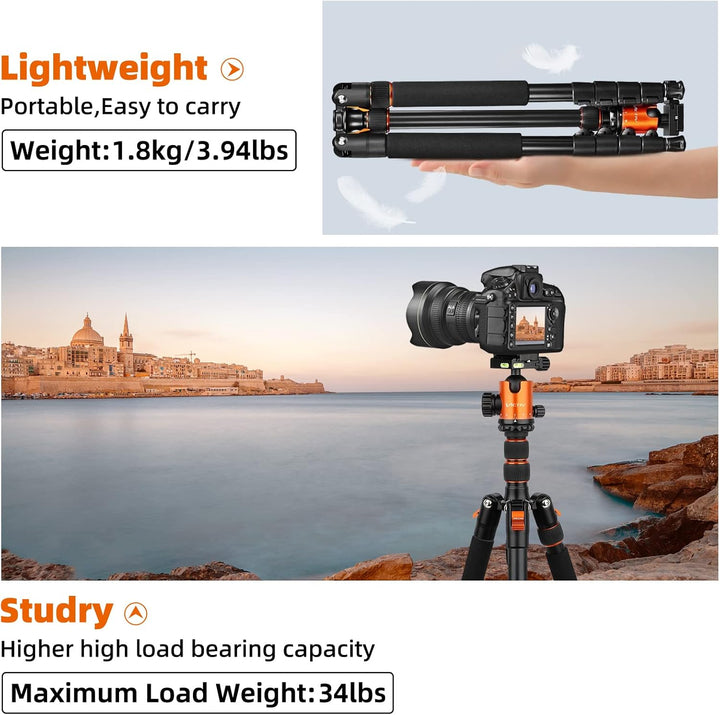 Victiv Kamera Stativ 205cm, Aluminiumlegierung Reisestativ Stativ, Kugelkopf mit 36 mm Ladegewicht 1