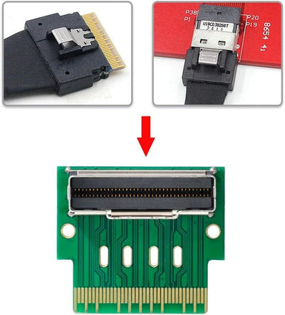 chenyang CY SFF-8654 PCI-E Slimline SAS 8i 74Pin Stecker auf SFF-8654 SAS 4.0 74Pin Buchse SFF-8654