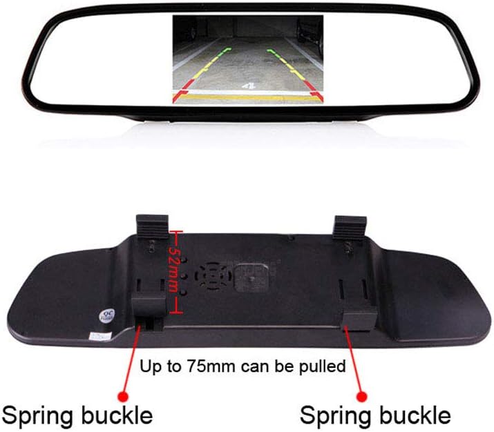 「12mm Objektiv CMOS Rückfahrkamera+ 4.3 Zoll Auto Rückspiegel」Bremsleuchte Auto Dach Rückfahrkamera