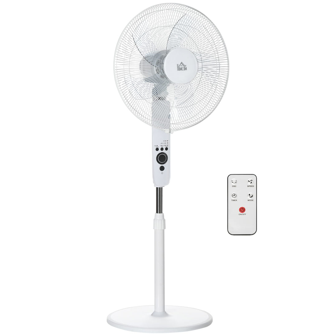 HOMCOM Standventilator mit Fernbedienung, Ventilator, Höhenverstellbarer Lüfter, 3 Geschwindigkeitss