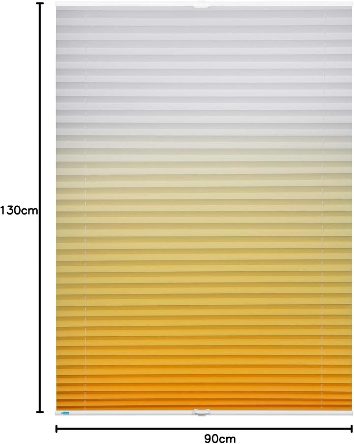 K-home Klemmfix-Plissee Farbverlauf Gelb 90cm x 130cm (B x L) 90 x 130 cm Gelb, 90 x 130 cm Gelb