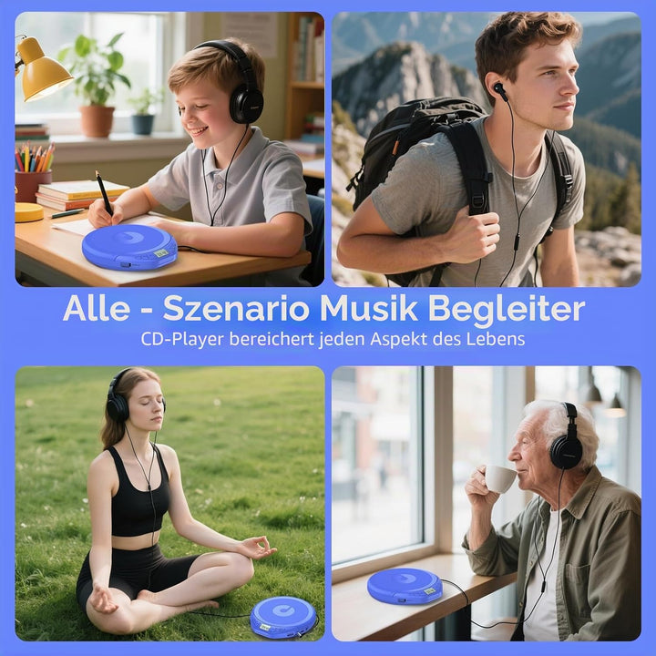 CD Player Tragbar: KOVCDVI Tragbarer CD-Player mit LCD-Display, Unterstützt CD-R/CD-RW/MP3-Wiedergab
