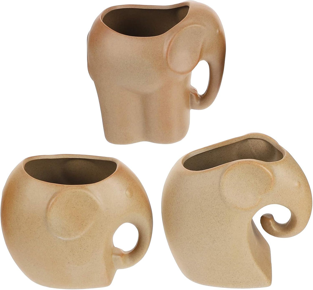 BESPORTBLE 3 Stücke Sukkulenten Blumentopf Elefant Figur Mini Keramik Übertopf Kaktus Topf Dekofigur