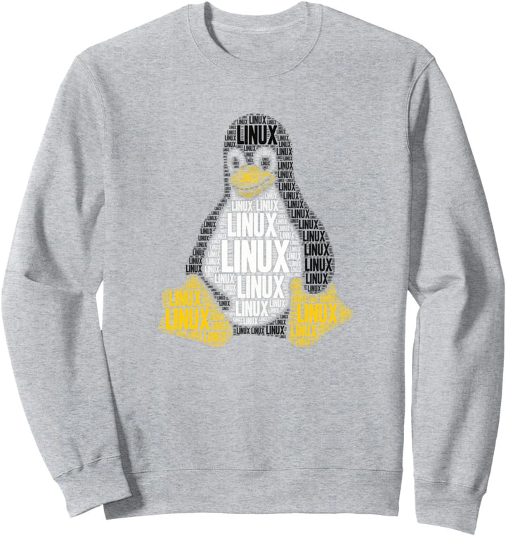 Linux Mascot Logo Tux the Penguin Word Art Nerd Geek Gift Sweatshirt