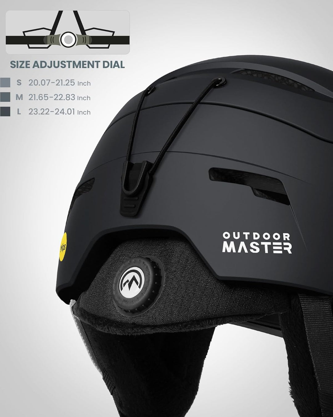 OutdoorMaster ELK MIPS Skihelm - Schneesporthelm Snowboardhelm für Männer Frauen & Jugend Mattes Sch
