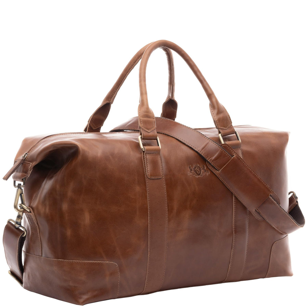 SID & VAIN grosse XL Reisetasche echt Leder - Sporttasche gross Jeremy gross - Weekender Handgepäck