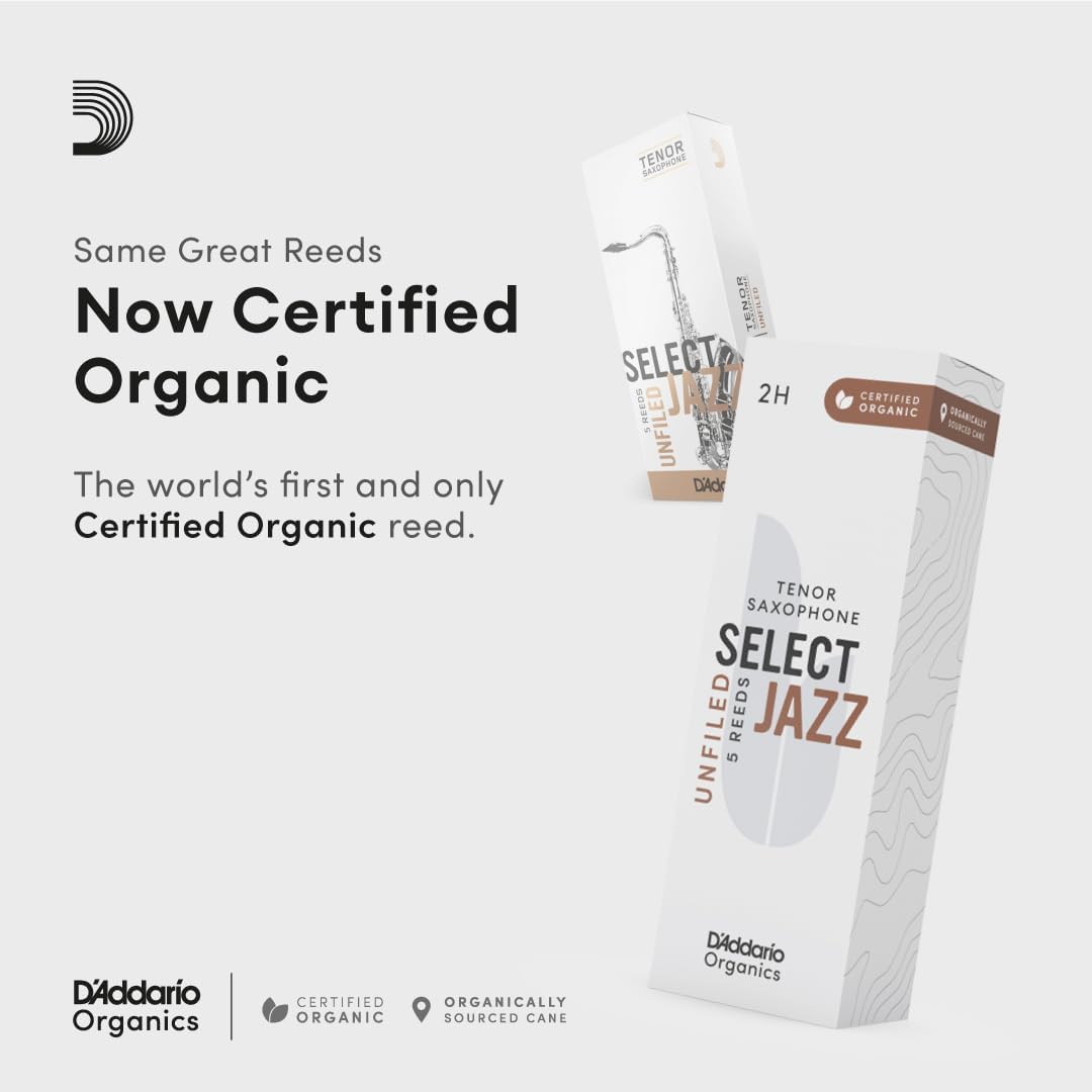 D'Addario Organisch Select Jazz Unfiled Tenor Saxophon-Stimmzungen - Saxophonrohre - Das erste und e