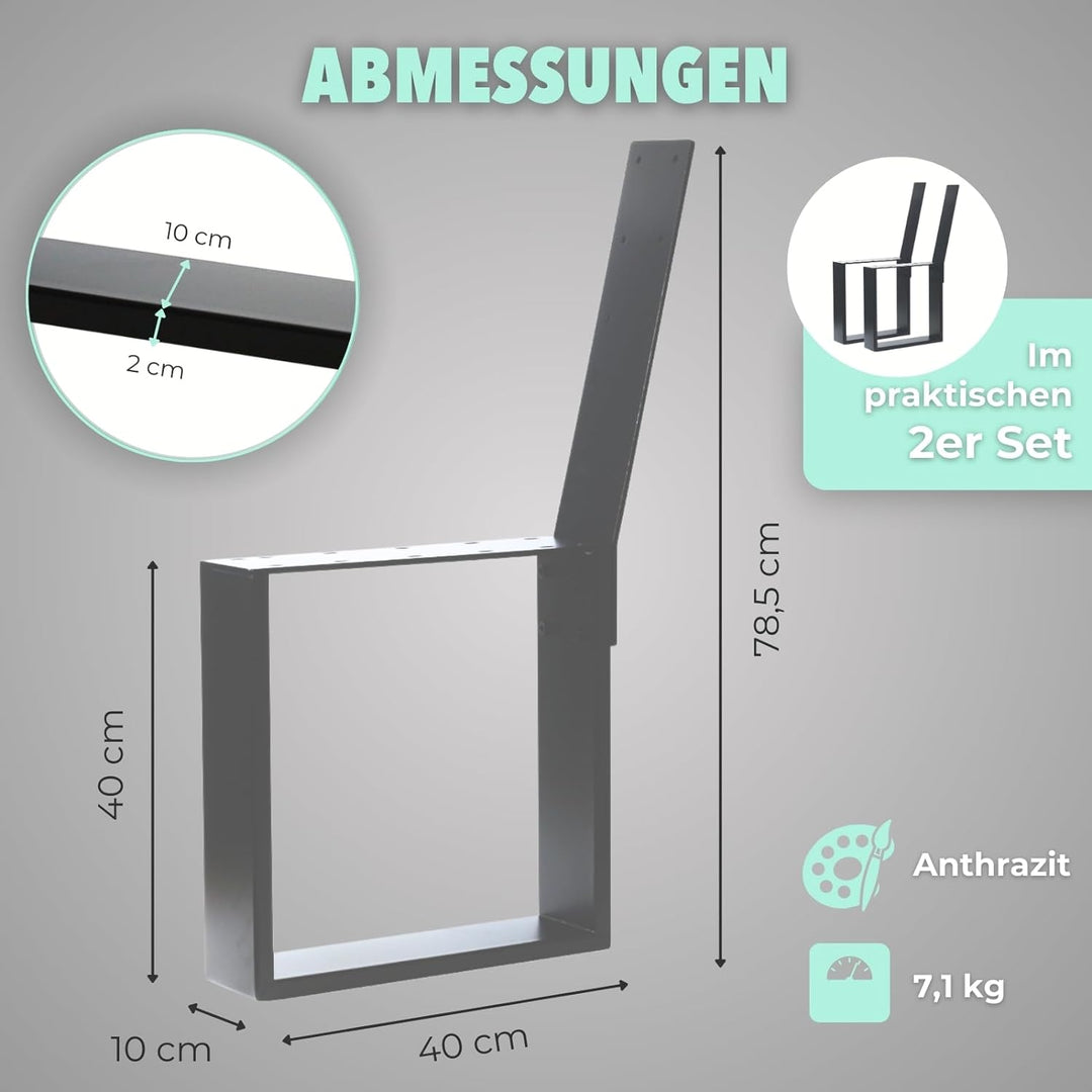 HAGO Bankfuss Anthrazit Bankgestell Bankkufen Bankbeine Parkbank Sitzbank Gartenbank DIY