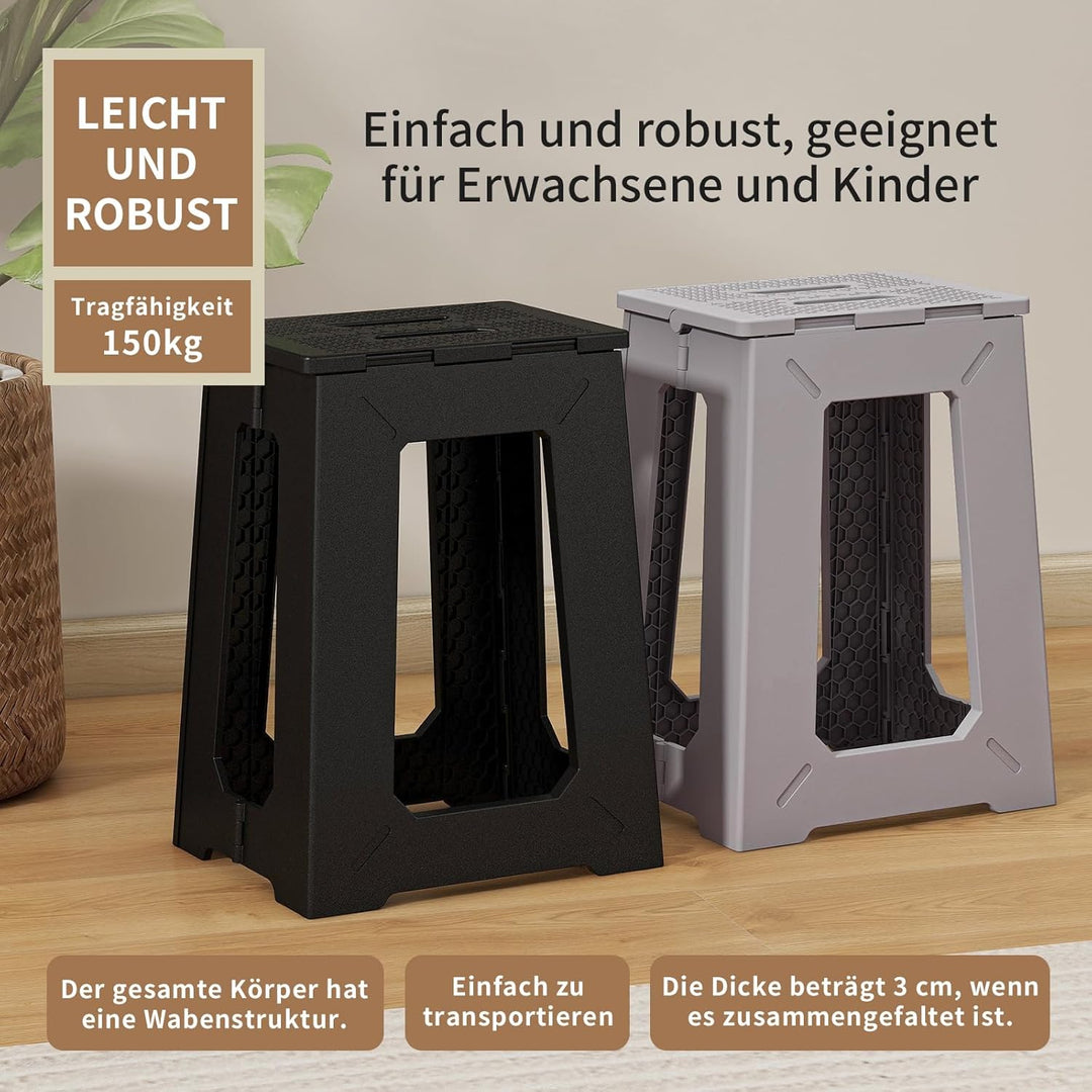 BLACKSPACE Tritthocker faltbar 45CM,Klapphocker,Klappbar Falthocker,Stabile Fusshocker,für industrie
