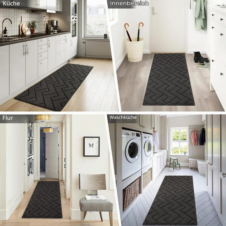 Biscpro Innen Fussmatte 50 x 120 cm, Schmutzfangmatte rutschfest Fussmatte Innen Waschbar Eingangste