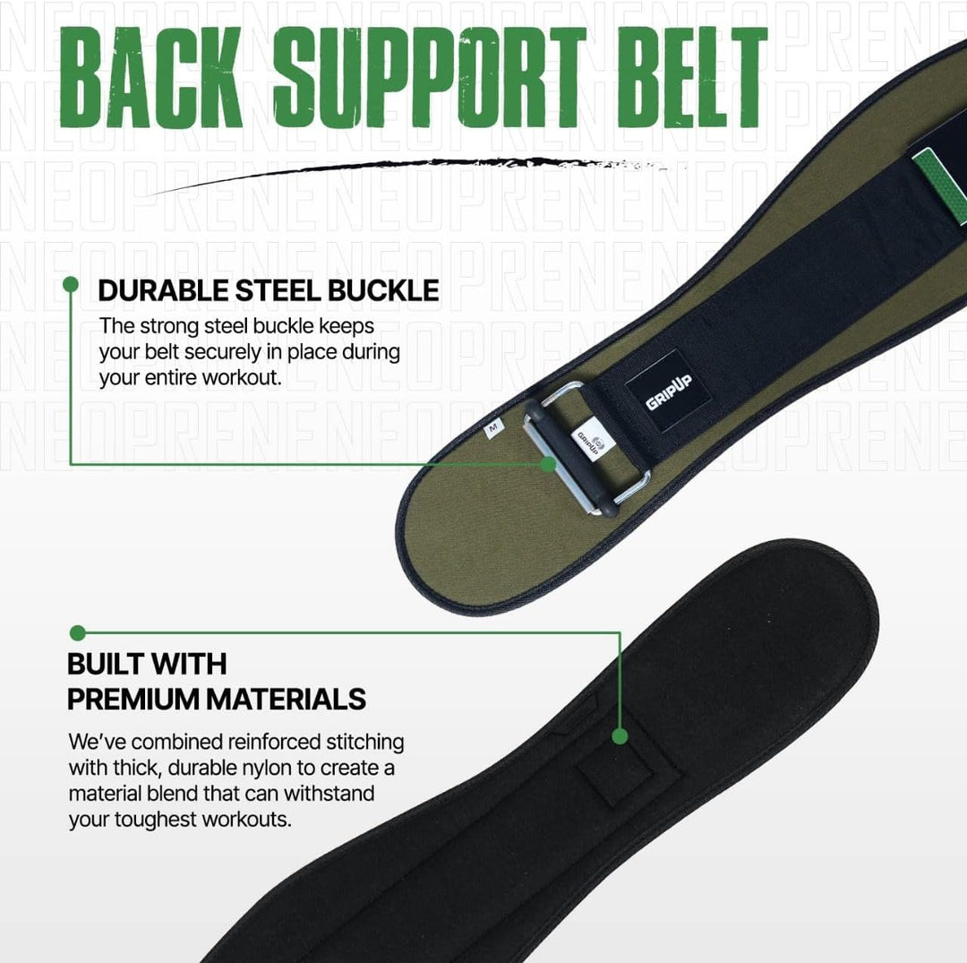Gewichthebergürtel 6,5” aus Neopren – Ergonomischer Fitness Gürtel mit verstellbarem Verschluss, Rüc
